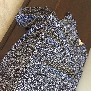 Michael Kors bare shoulder top; White and navy